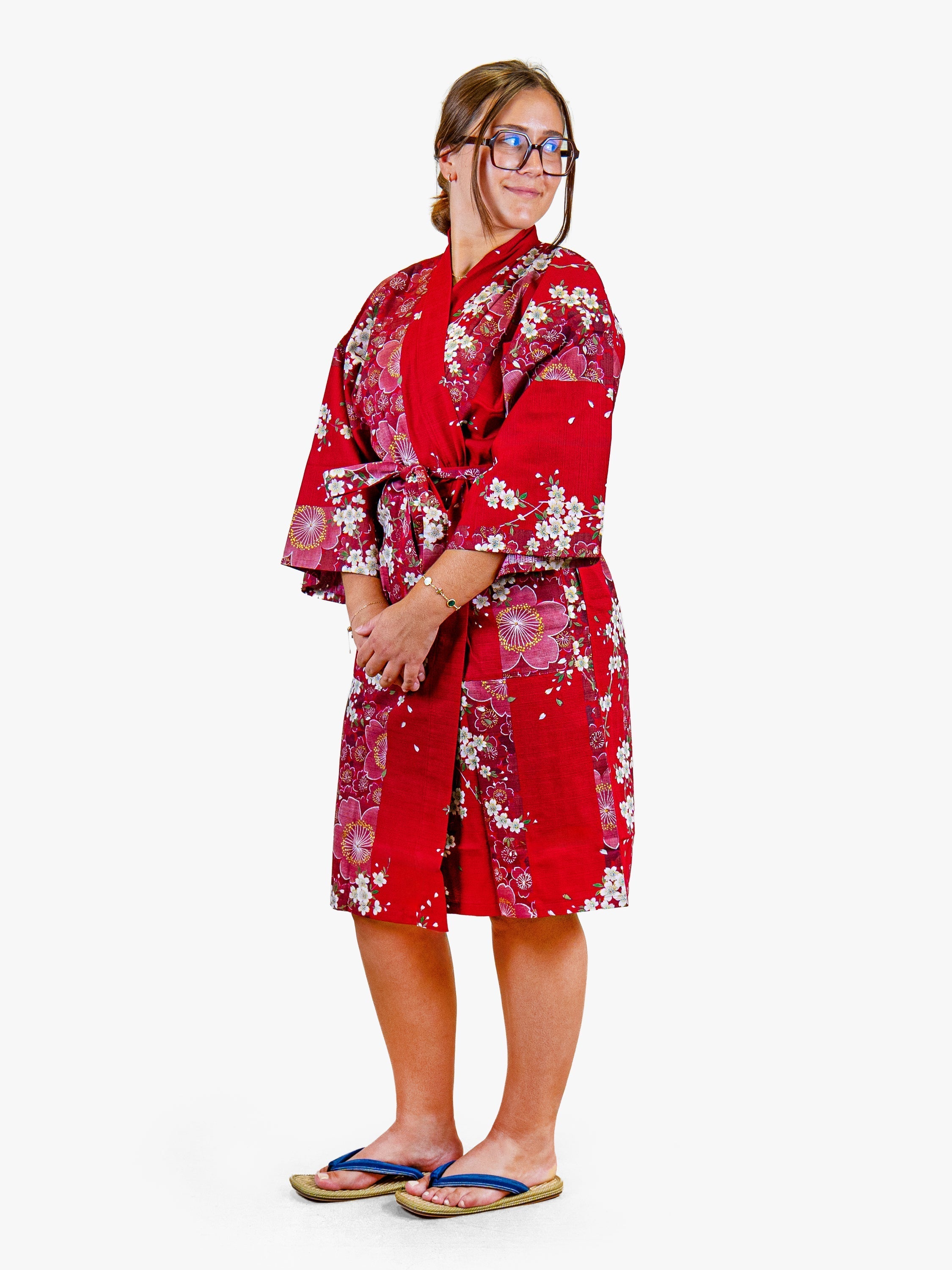 Kimono Happi da Donna – Sakura Rosso