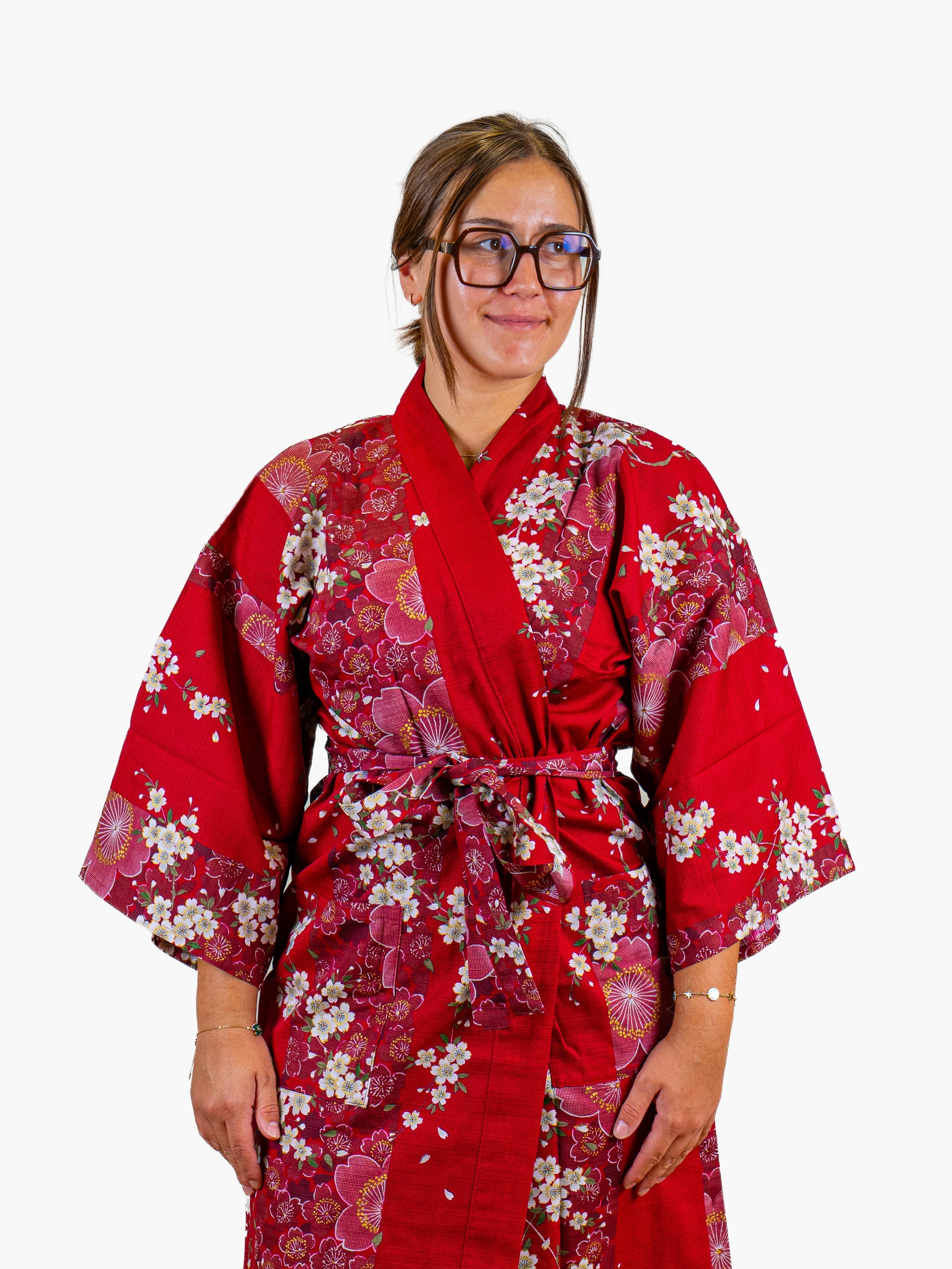 Kimono Happi da Donna – Sakura Rosso