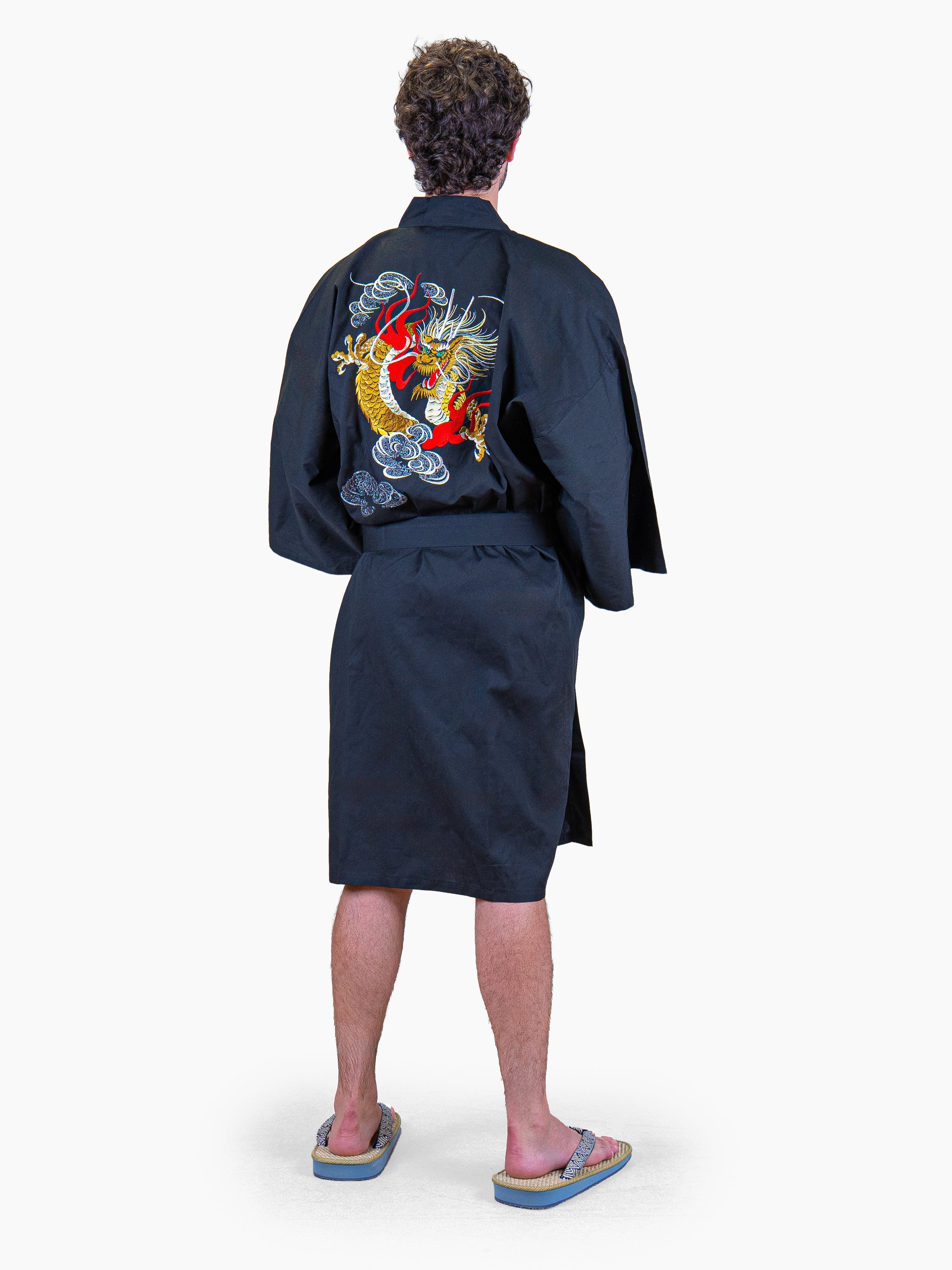 Kimono Happi da Uomo Oversize – Drago Ricamato