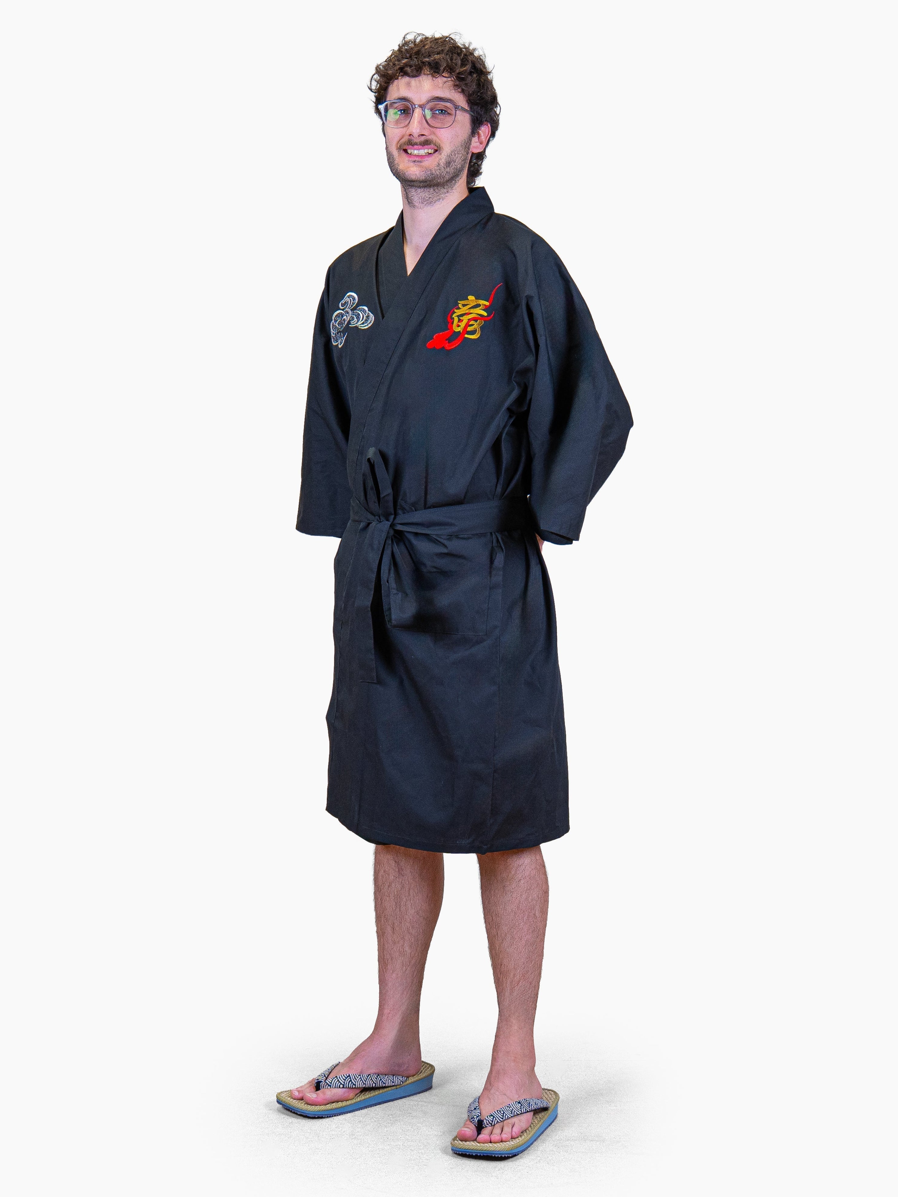 Kimono Happi da Uomo Oversize – Drago Ricamato