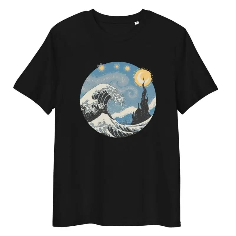 Maglietta con onde giapponesi e notte stellata - S