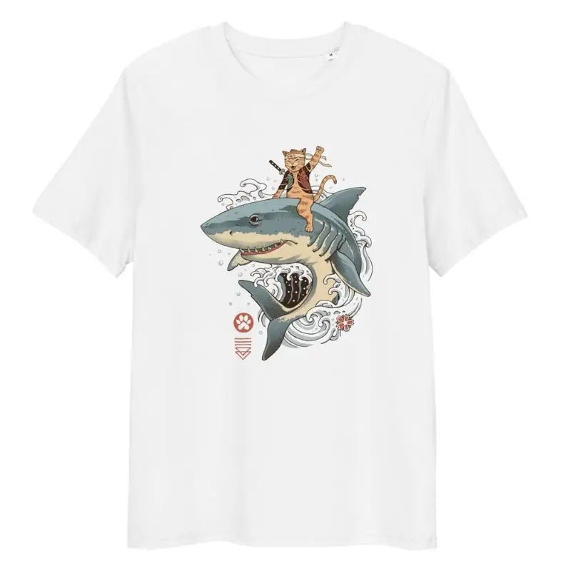 Maglietta con squalo neko giapponese - S