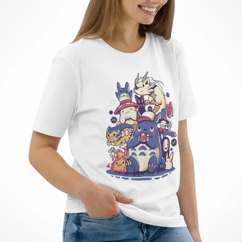 Maglietta giapponese con creature fantastiche