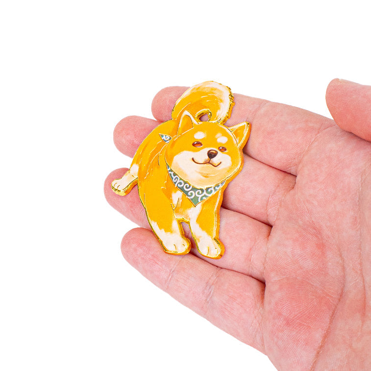 Magnete giapponese in metallo a forma di Shiba Inu