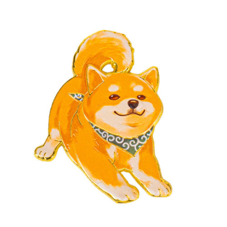 Magnete giapponese in metallo a forma di Shiba Inu