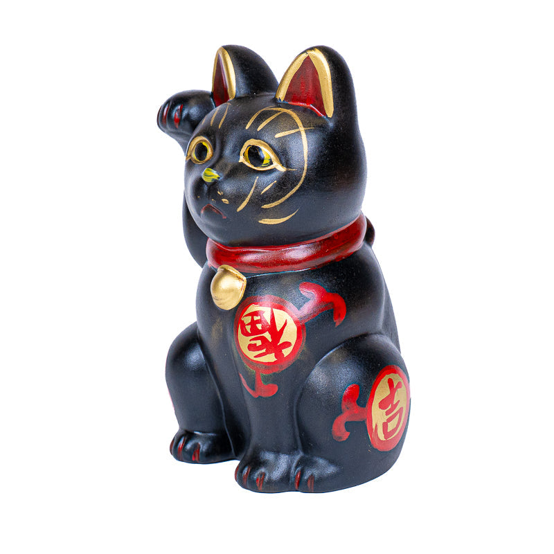 Maneki Neko Giapponese - Ceramica Nera