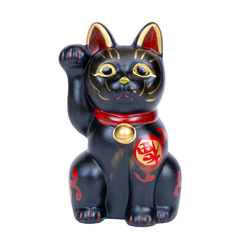 Maneki Neko Giapponese - Ceramica Nera