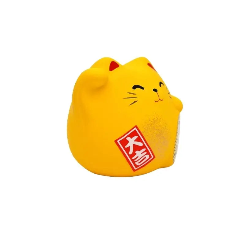 Maneki Neko rotondo giallo