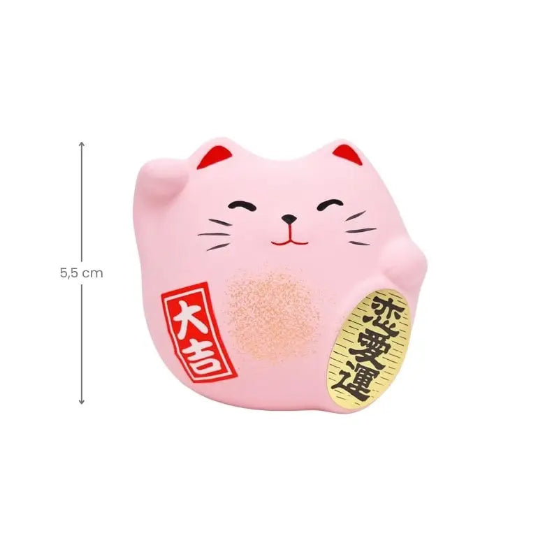 Maneki Neko rotondo rosa