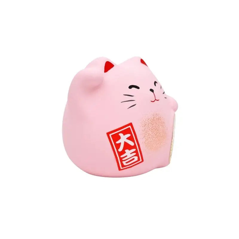 Maneki Neko rotondo rosa