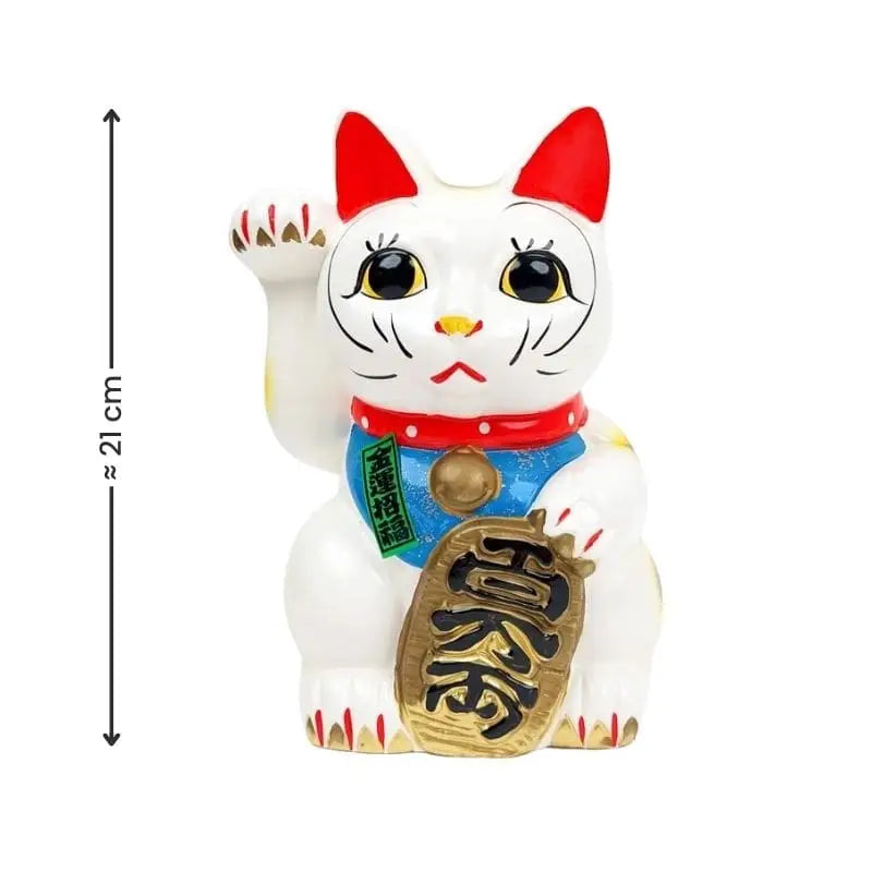 Maneki Neko Seto bianco - 21 cm