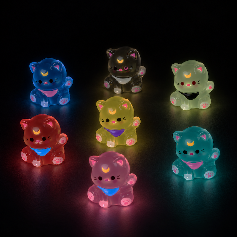 Mini Statuetta - Gatto Colorato Fosforescente