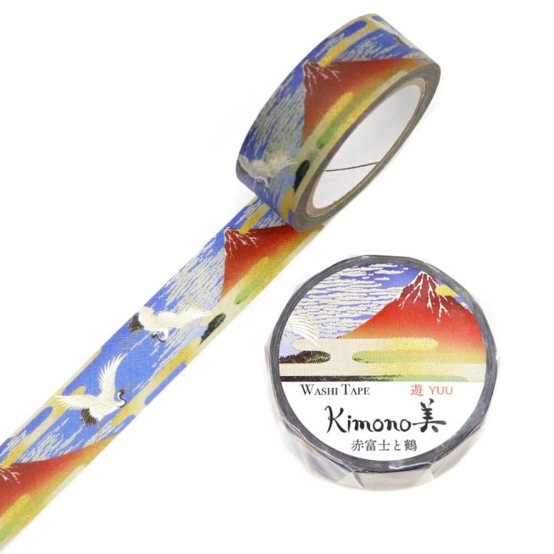 Nastro Washi giapponese Fuji rosso e gru