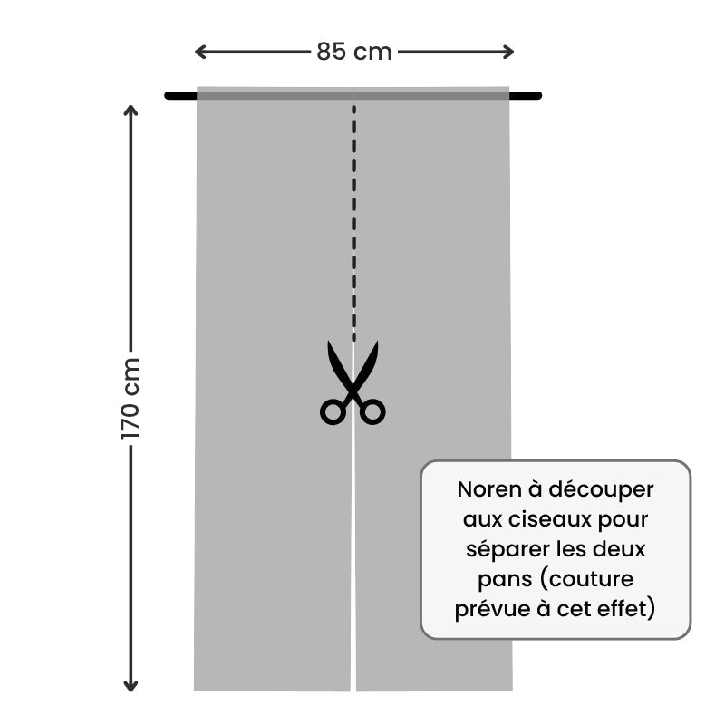 Noren Giapponese Ichimatsu - Marrone 85 x 150 cm