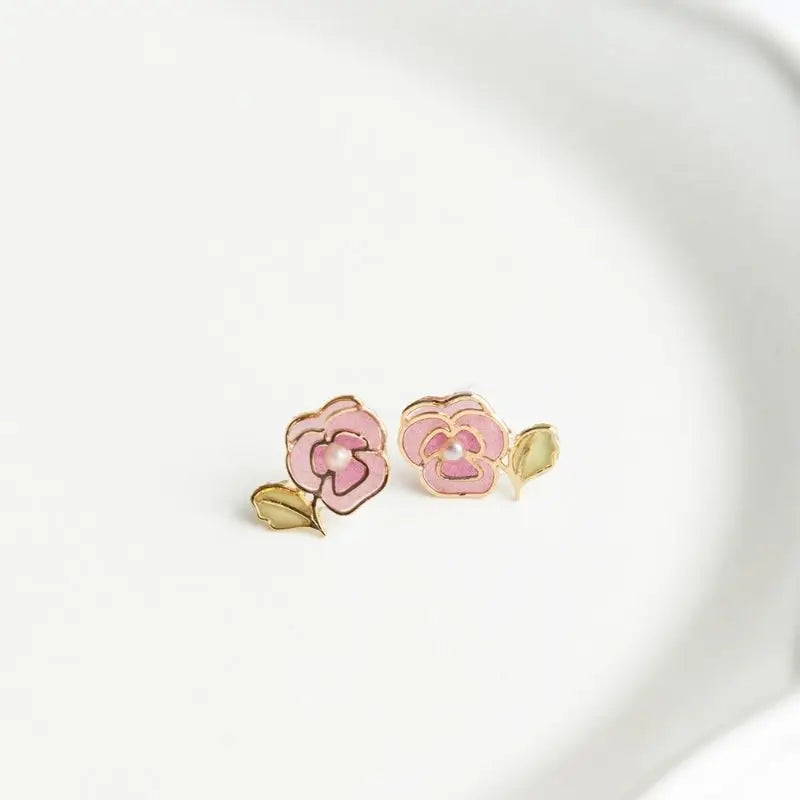 Orecchini Pansy - Rosa