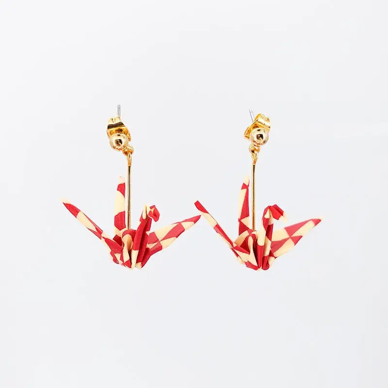 Orecchini rossi Origami