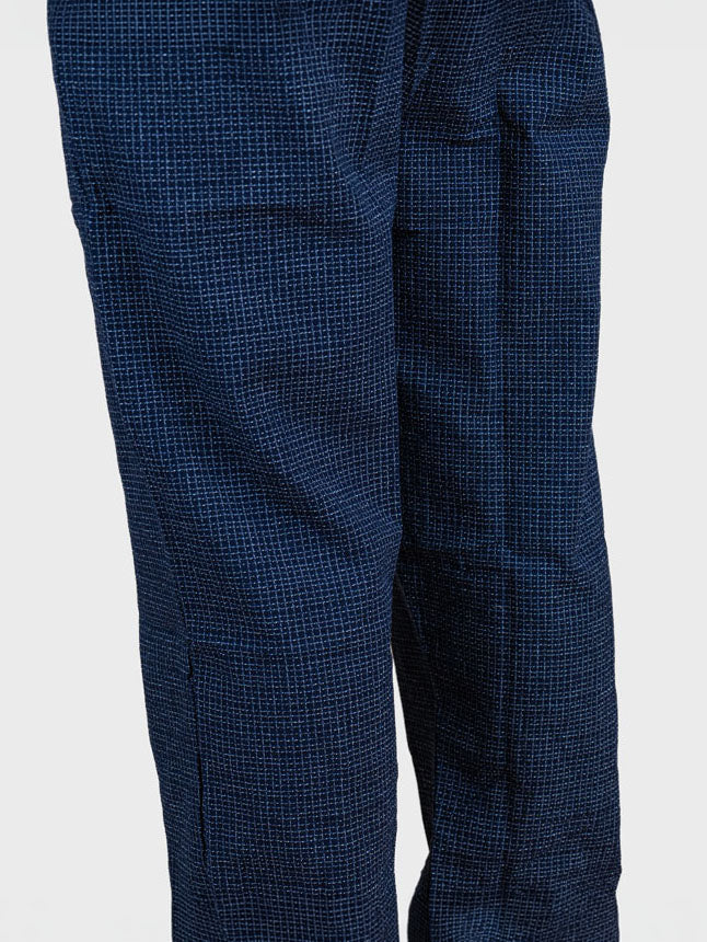 Pantaloni Giapponesi da Uomo – Quadri Kōshi Blu Notte