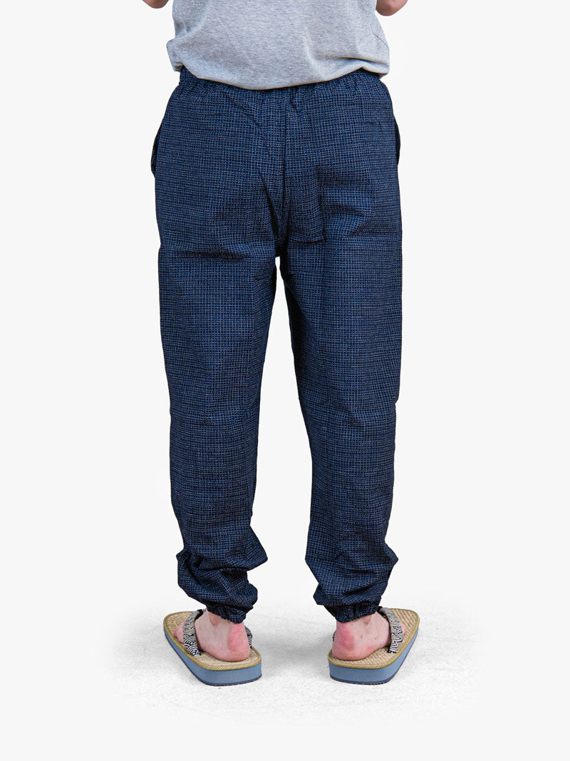 Pantaloni Giapponesi da Uomo – Quadri Kōshi Blu Notte