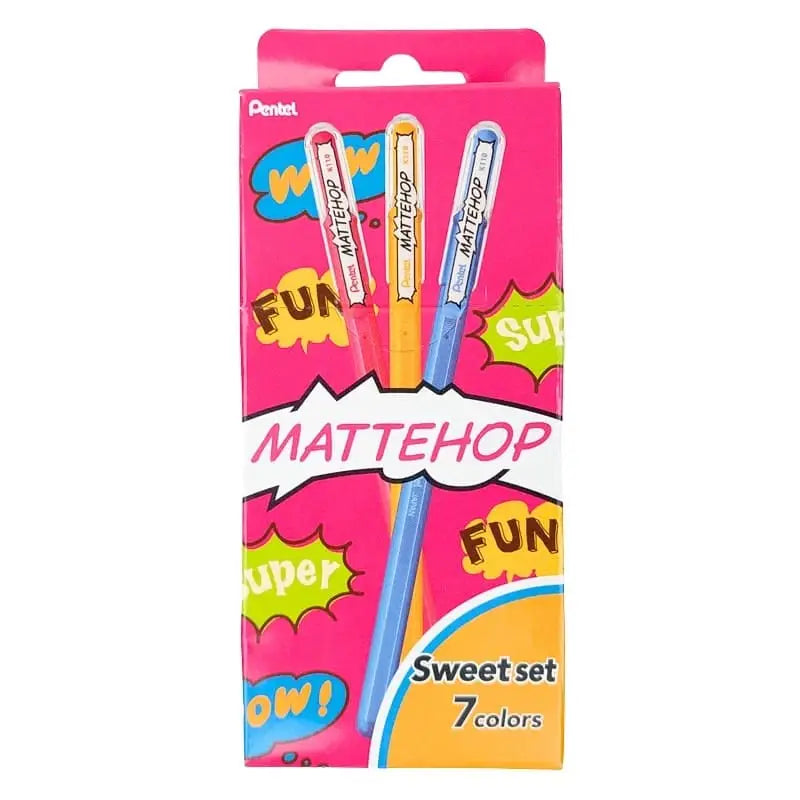 Penne colorate Pentel Mattehop Sweet Set