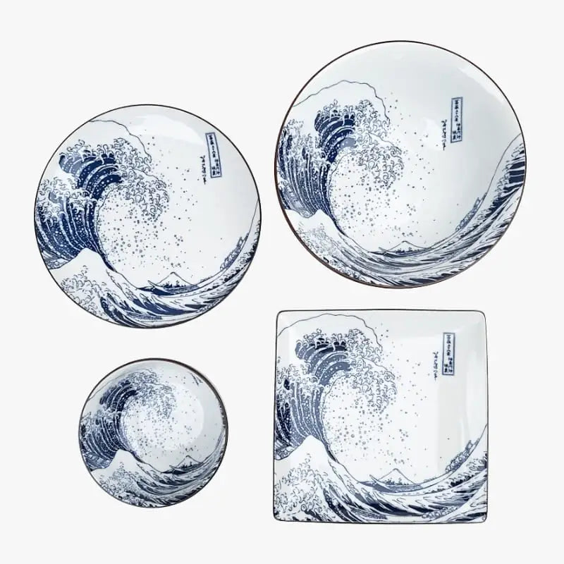 Piatto giapponese rotondo Hokusai