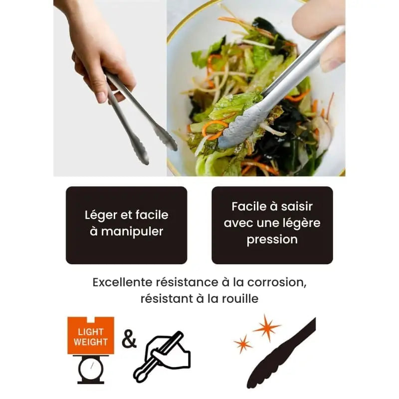 Pinze da cucina giapponesi in acciaio inox - 18 cm