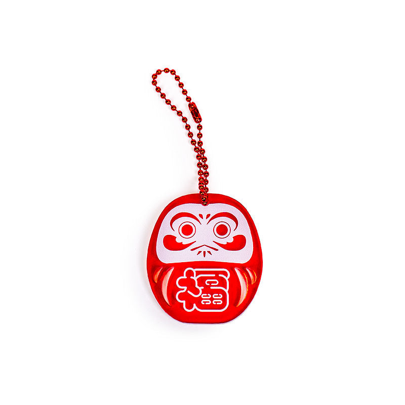 Portachiavi - Daruma Rosso Fluo