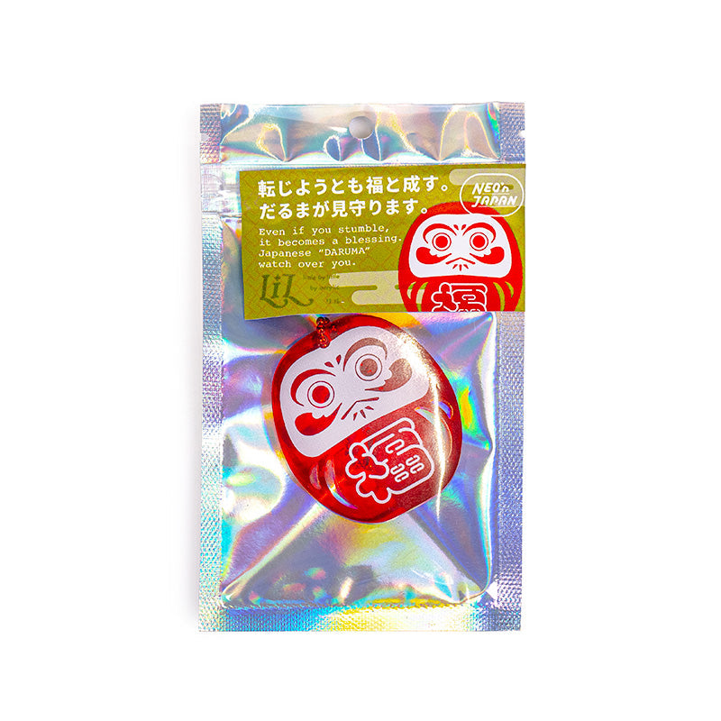 Portachiavi - Daruma Rosso Fluo