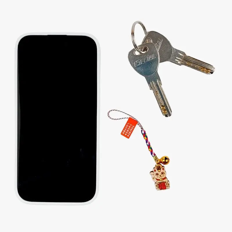 Portachiavi - Chiave di legno Maneki Neko