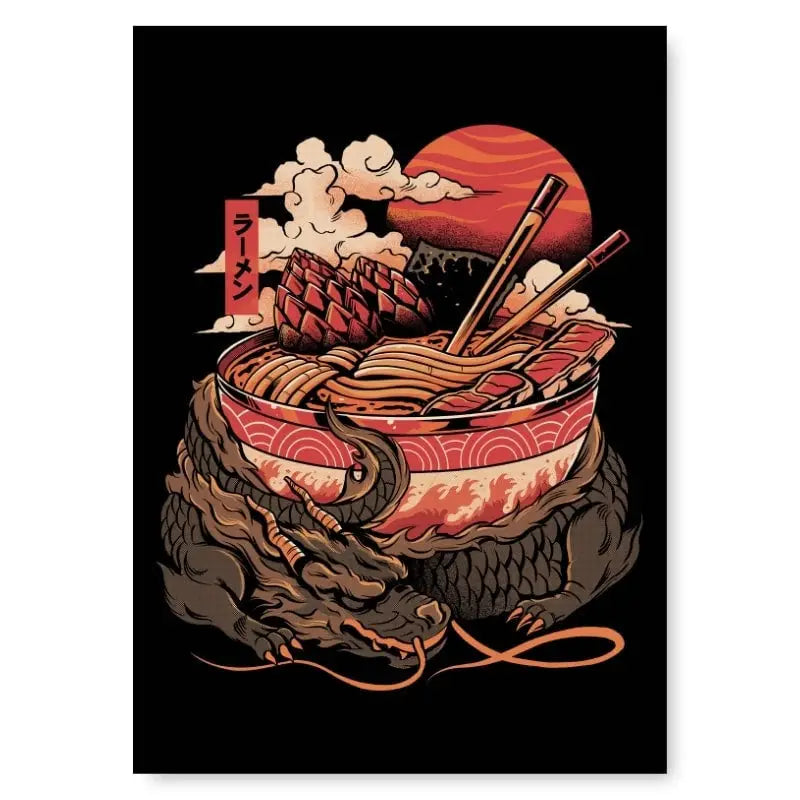 Poster del Drago Ramen giapponese - A3