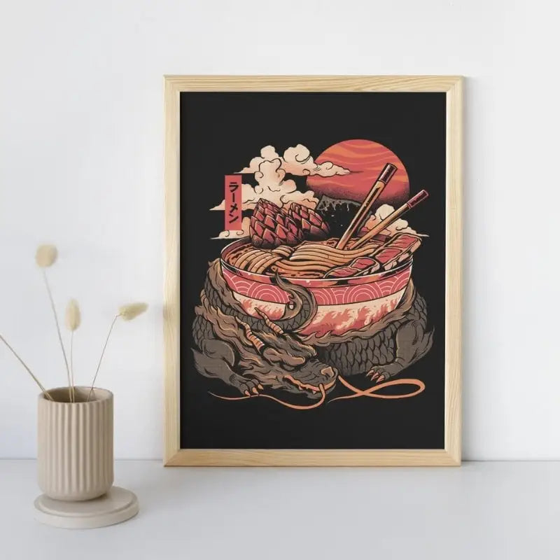 Poster del Drago Ramen giapponese - A3