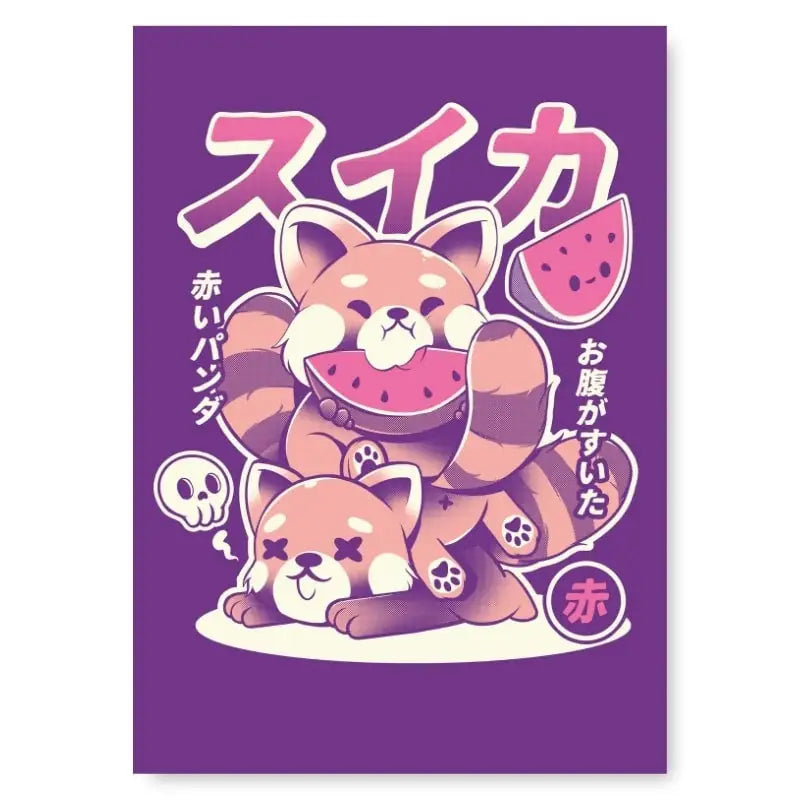 Poster sul panda rosso giapponese - A3