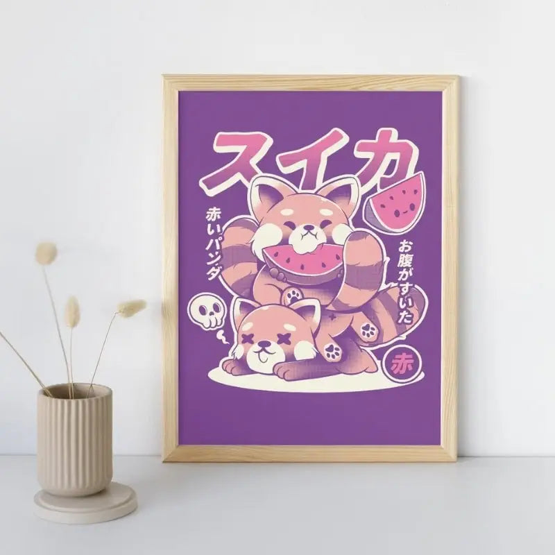 Poster sul panda rosso giapponese - A3