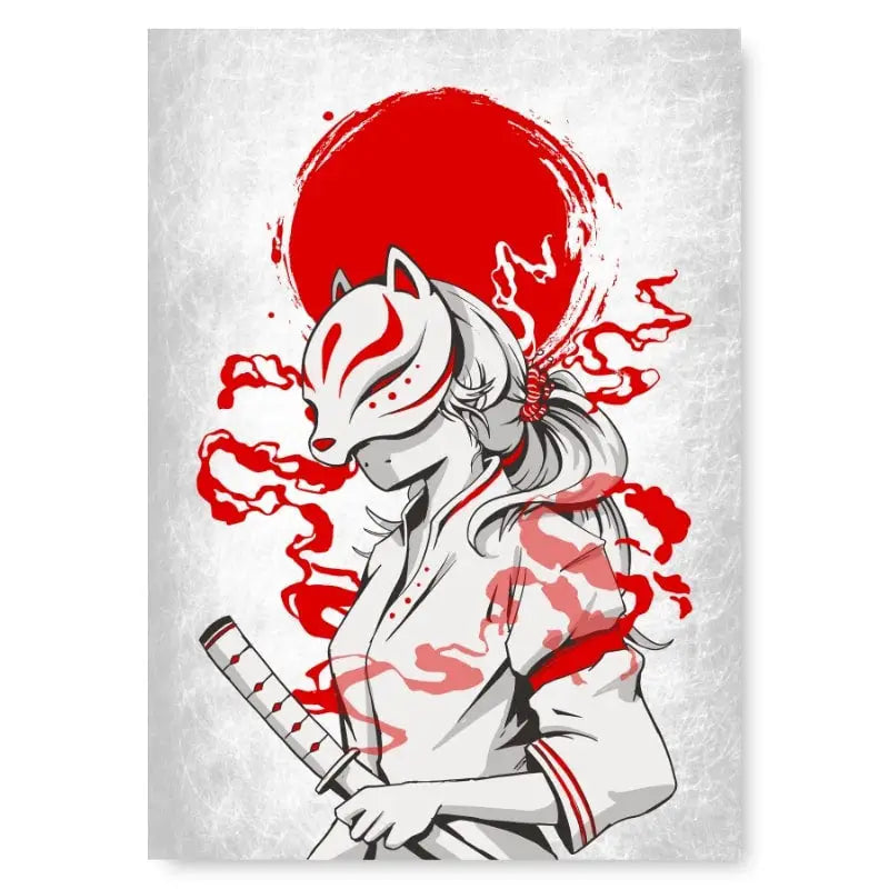 Poster giapponese Samurai Kitsune - A3