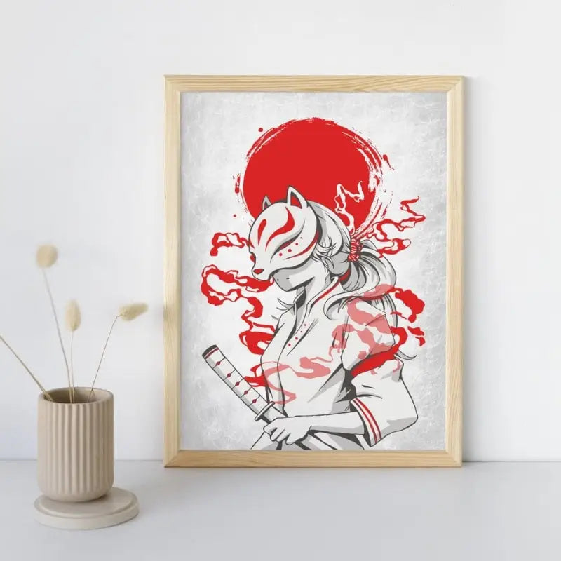 Poster giapponese Samurai Kitsune - A3