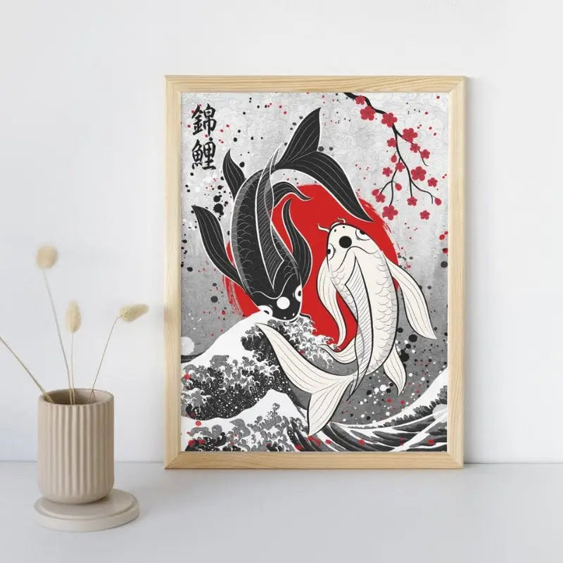 Poster in duetto per carpe Koi giapponesi - A3