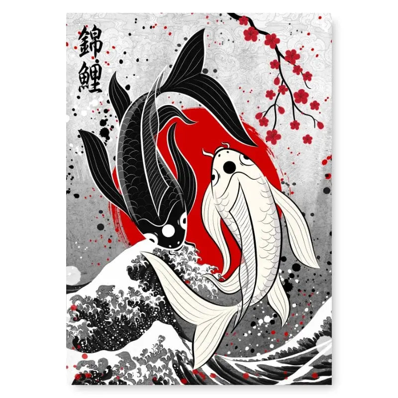 Poster in duetto per carpe Koi giapponesi - A3