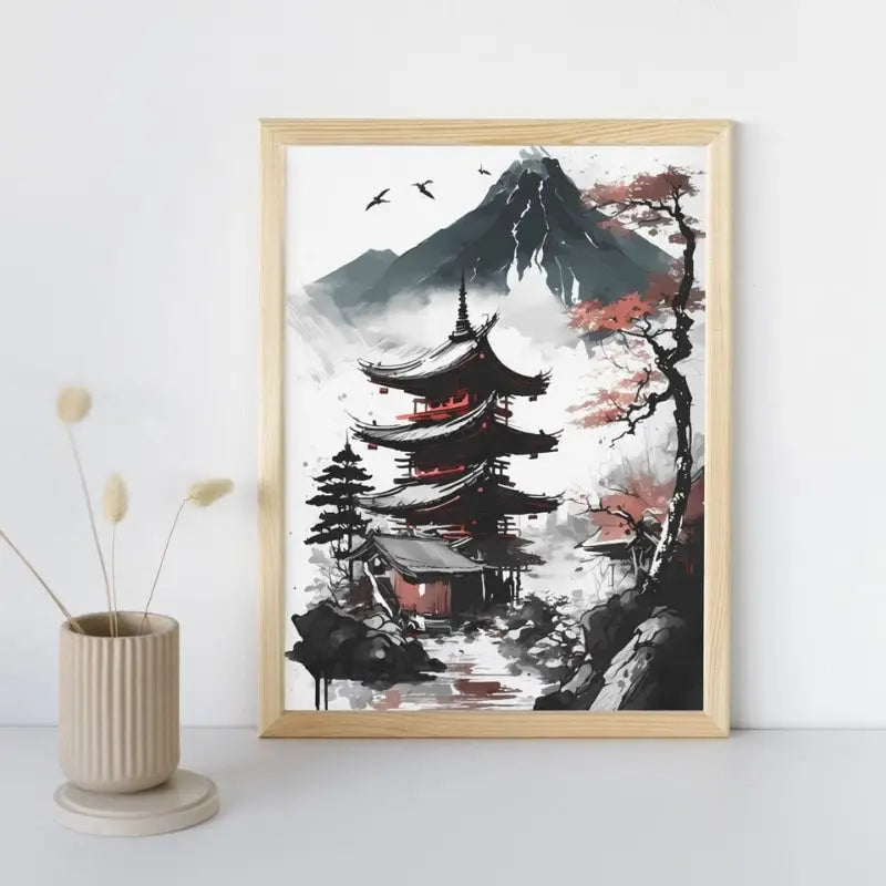 Poster vista pagoda giapponese - A3
