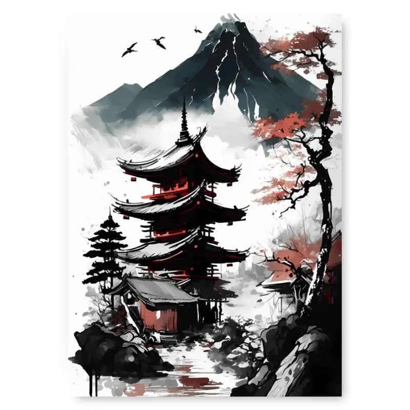 Poster vista pagoda giapponese - A3