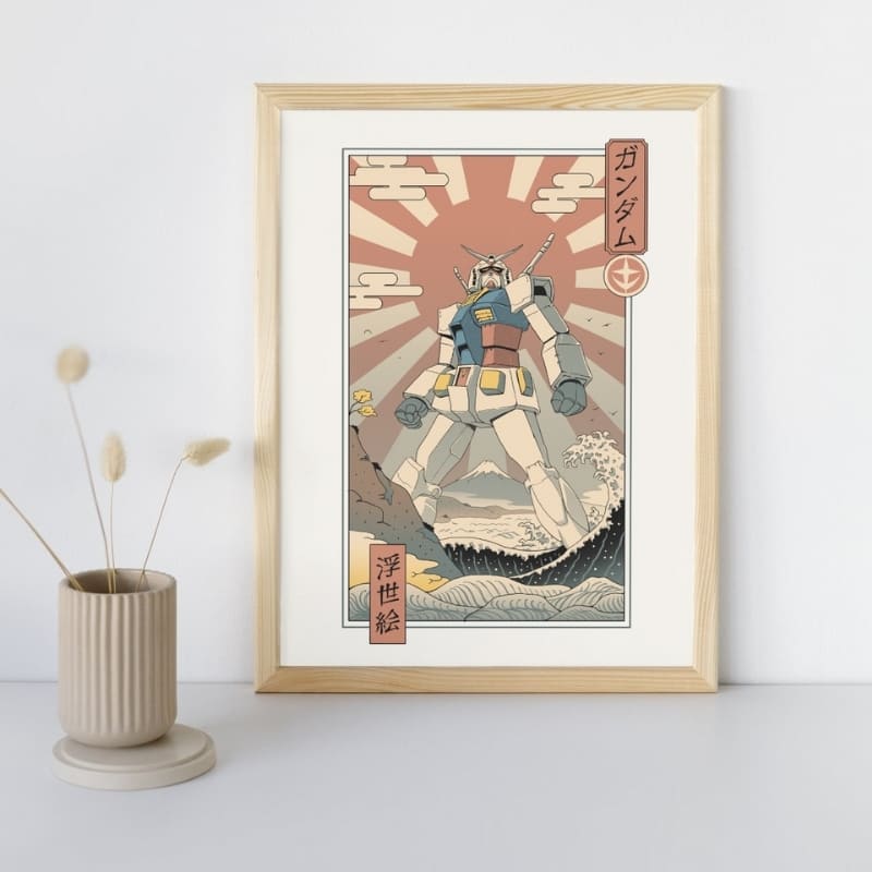 Poster giapponese Ukiyo-e Mecha e Fuji - A3