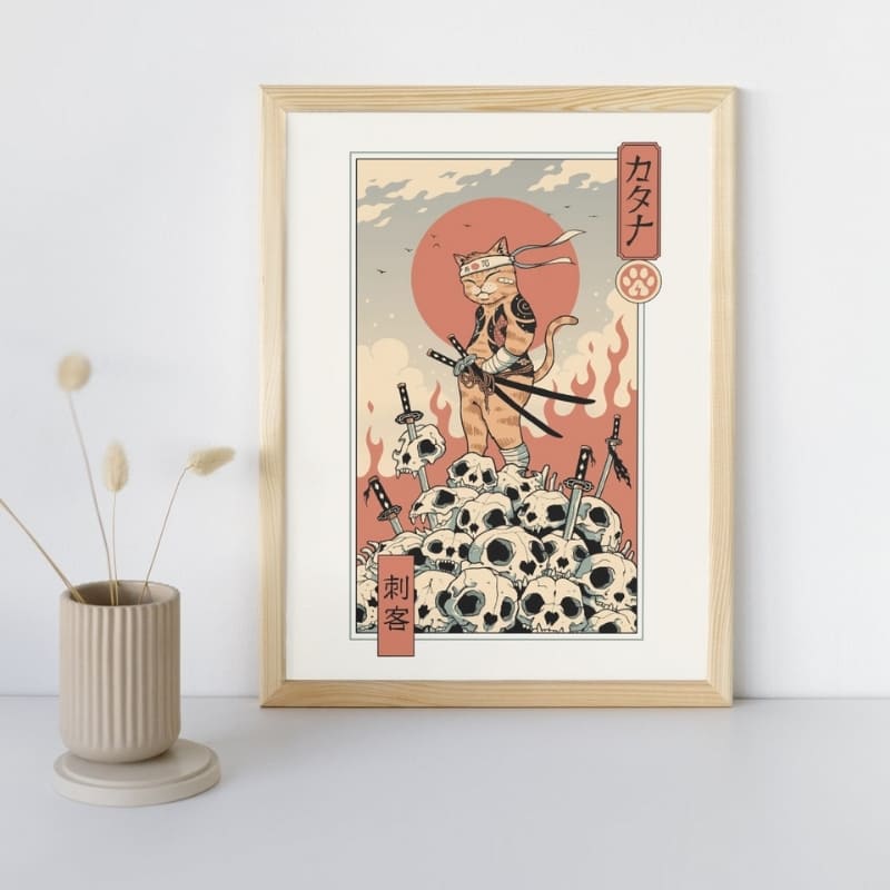 Poster giapponese Ukiyo-e Neko Assassin - A3
