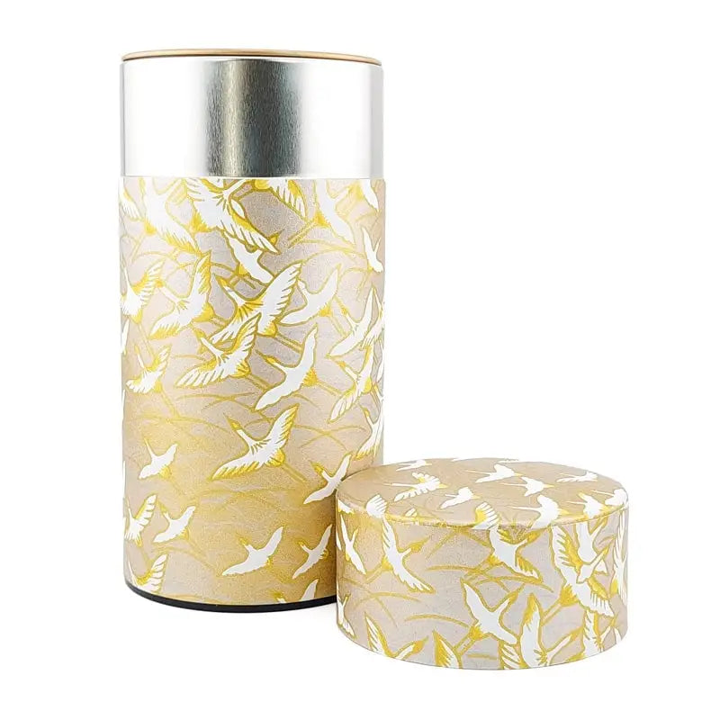 Scatola da tè giapponese in oro Washi Grue