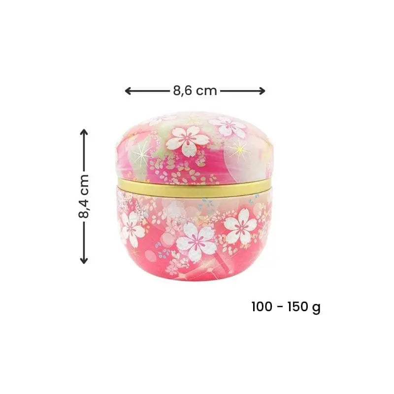 Scatola da tè in metallo a fiori rosa