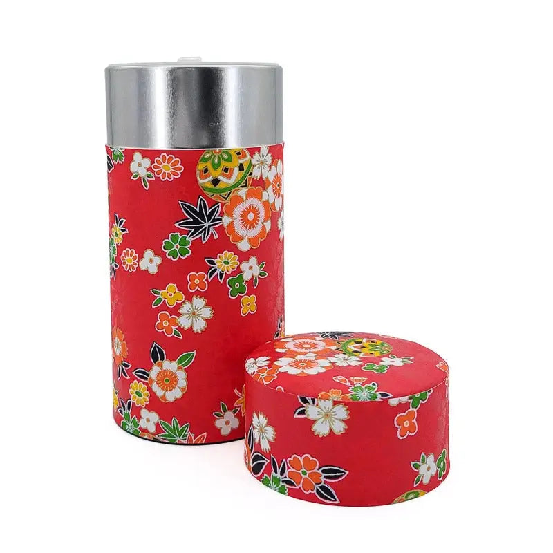Scatola per il tè in carta Washi rossa