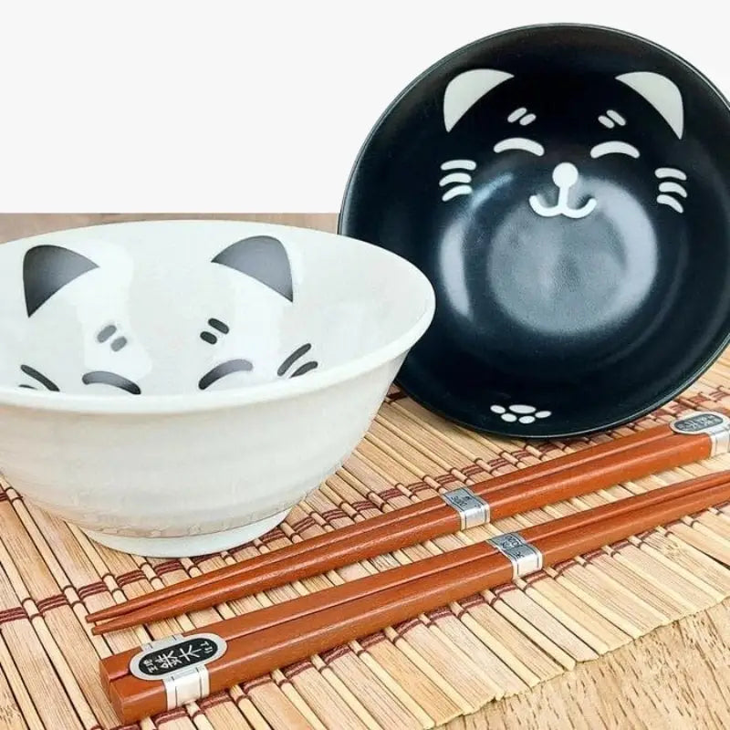 Set di 2 ciotole per ramen per gatti