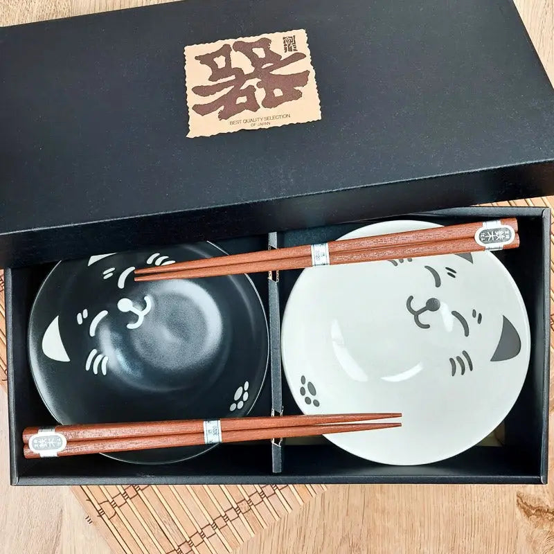 Set di 2 ciotole per ramen per gatti