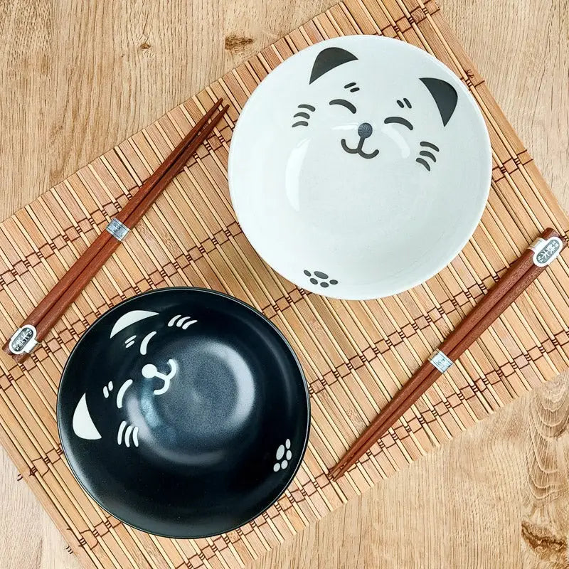 Set di 2 ciotole per ramen per gatti