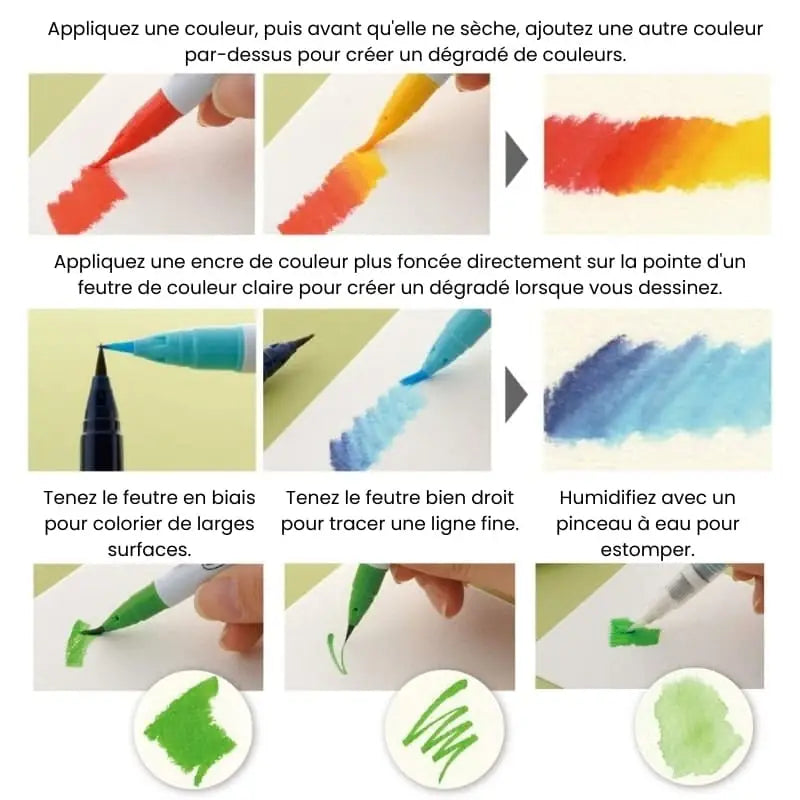 Set di 12 penne a pennello ZIG Extra-Fine