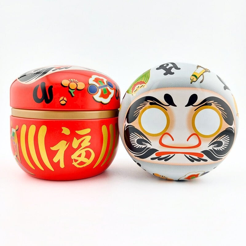 Set di 2 barattoli da tè Daruma in metallo