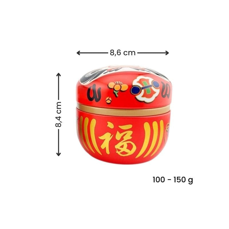 Set di 2 barattoli da tè Daruma in metallo