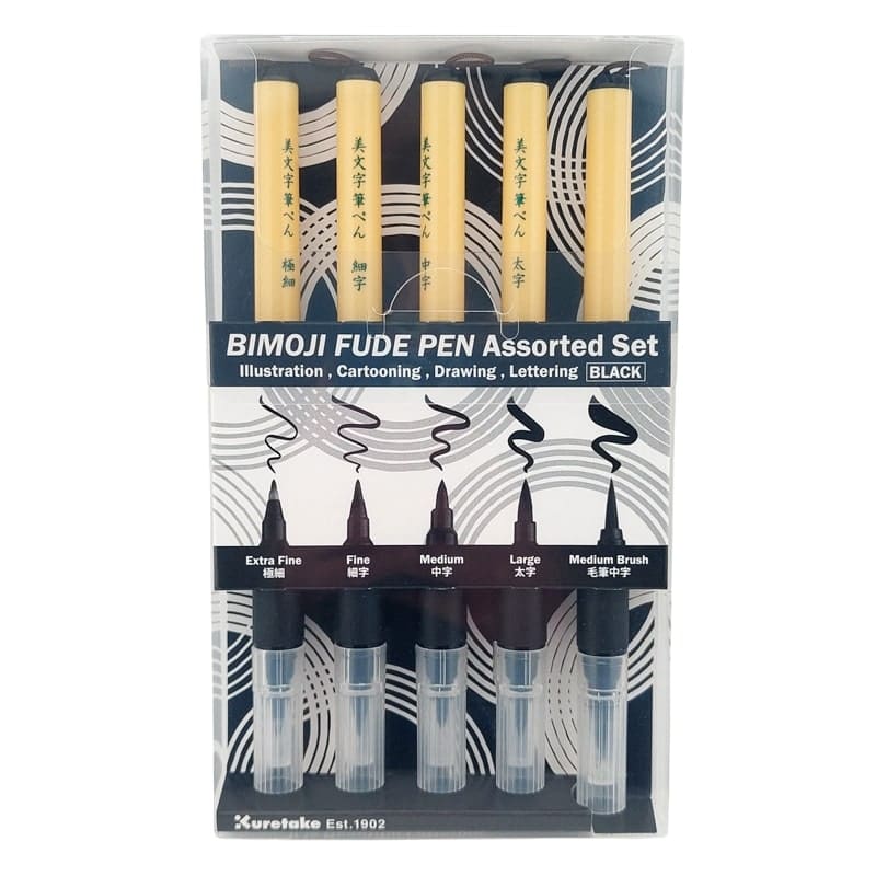 Set di 5 pennelli in feltro Bimoji Fude Pen